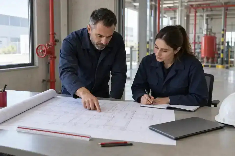 Yangın söndürme sistemi için proje çizimi ve mühendislik çalışması