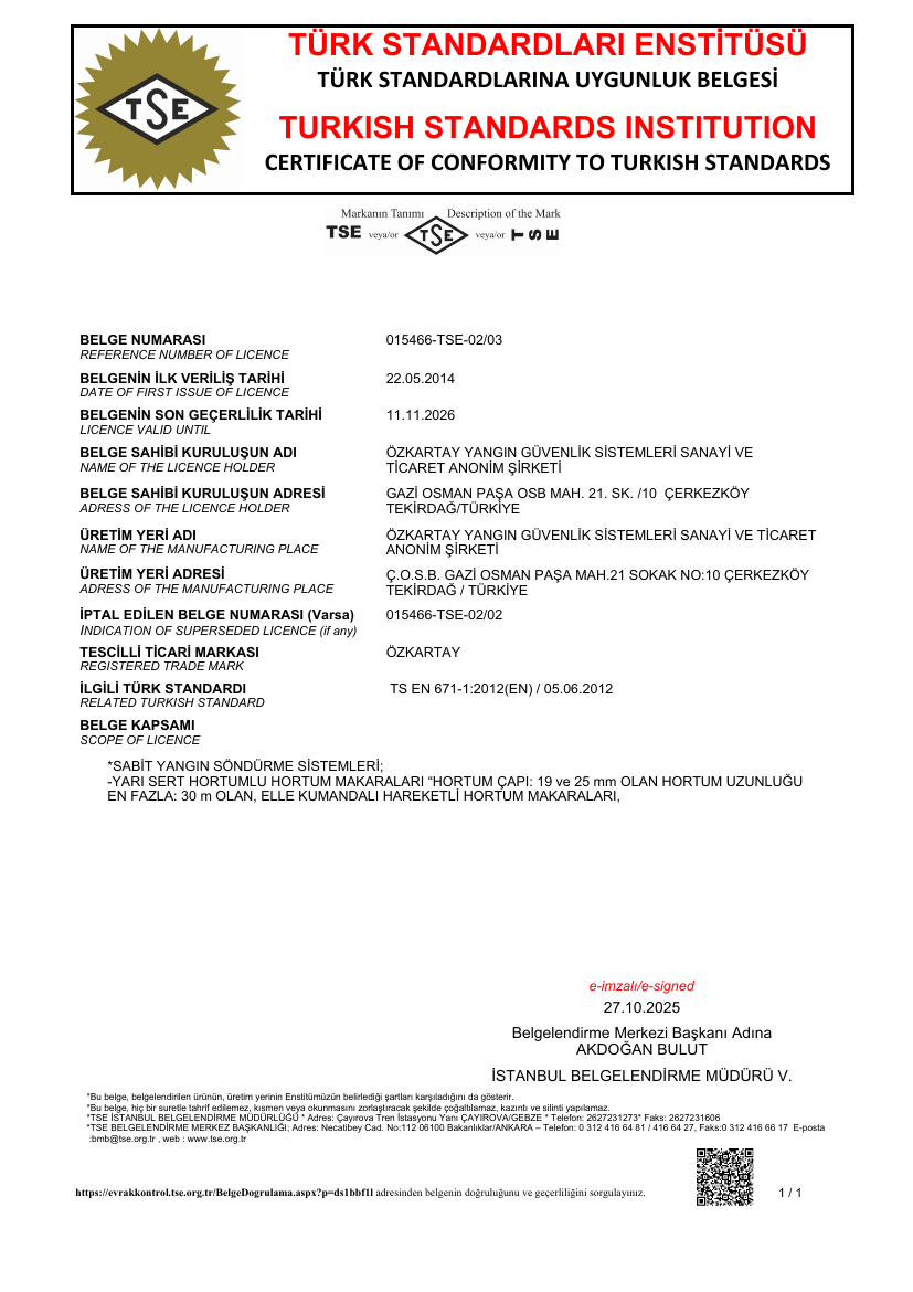 TS EN 671-1 yangın dolabı TSE belgesi önizlemesi